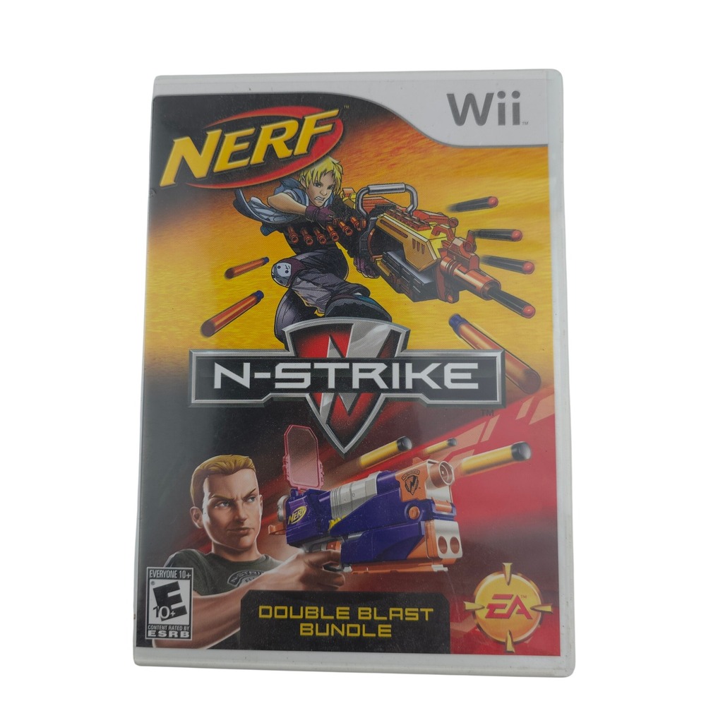 EA Nerf N-Strike Double Blast Bundle Nintendo Wii 2 Games in 1 Good No Manual
